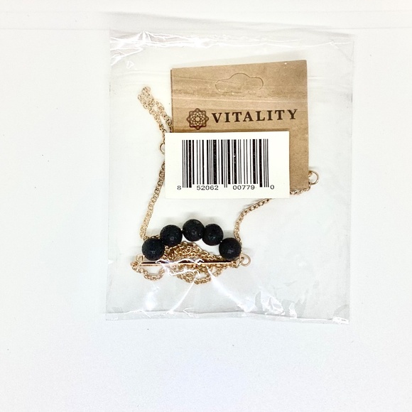 VITALITY Intuitive Goldtone Diffuser Necklace w/Lava Beads.  NEW  SALE $15 - Picture 4 of 5